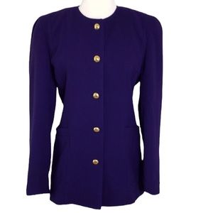 Vintage Escada Margaretha Ley Office Siren Purple Blazer EU 34